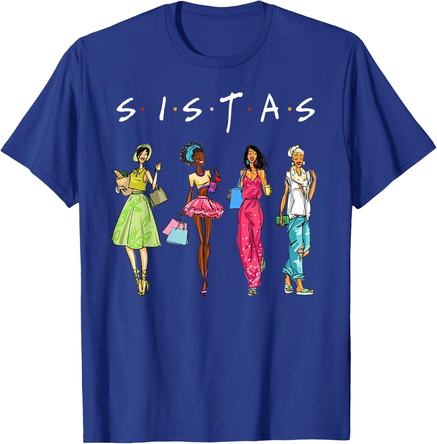 Black Sistas Queen Melanin African American Women Pride T-Shirt - T-Shirt | Royal