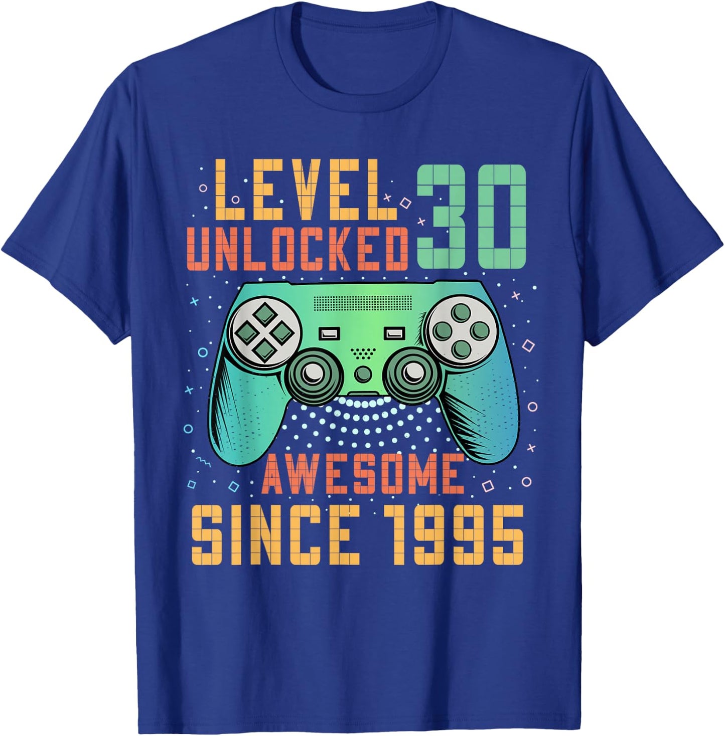 Level 30 Unlocked 30th Birthday 30 Year Old Man Gifts Gaming T-Shirt - T-Shirt | Royal