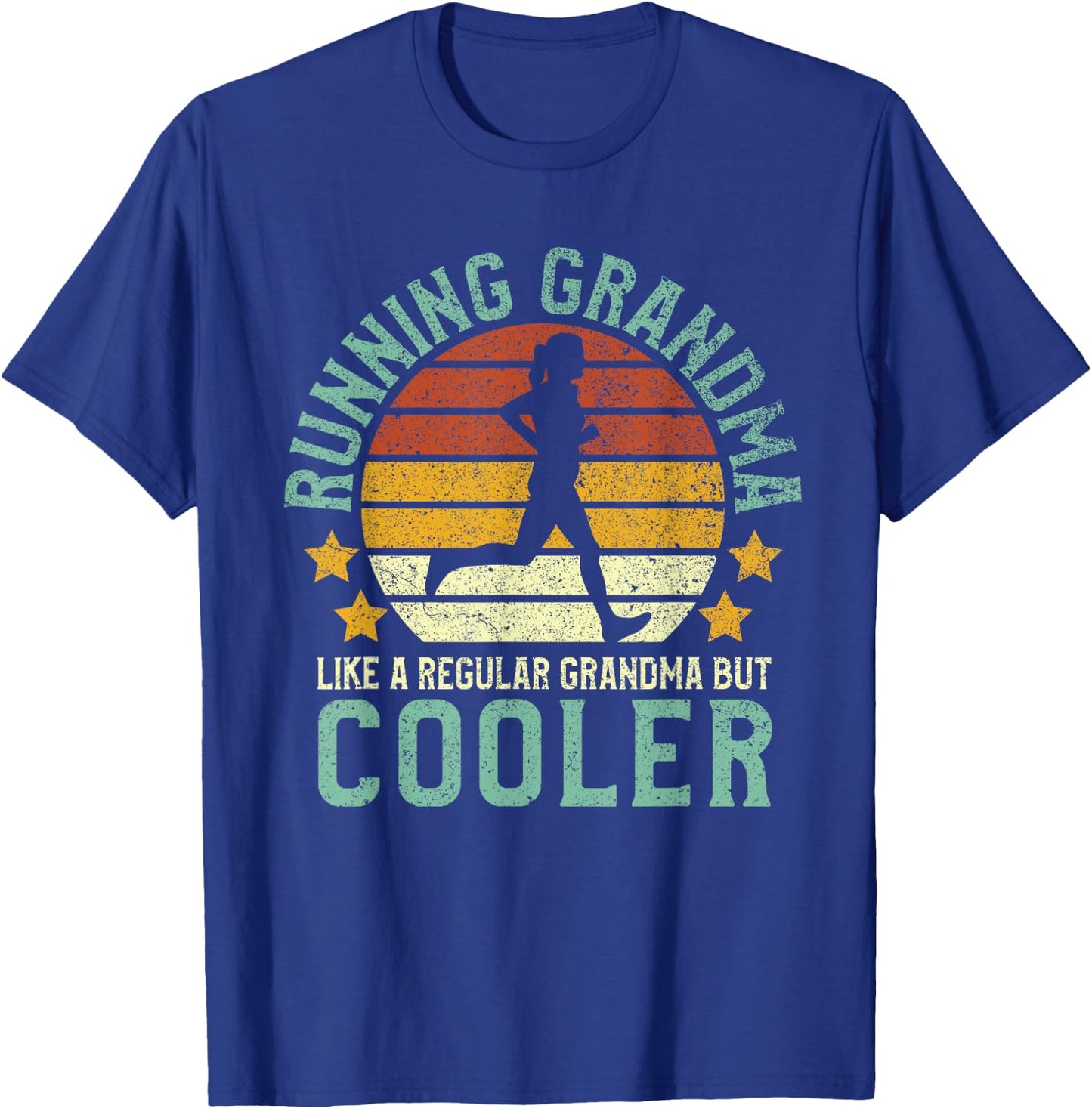 Running Grandma | Funny Grandmother 5k Marathon Runner Gift T-Shirt - T-Shirt | Royal