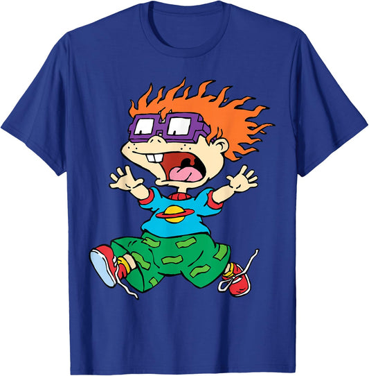 Chucky Running Away Center Design T-Shirt - T-Shirt | Royal