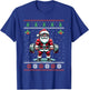 Santa Weightlifting Fitness Gym Ugly Christmas Sweater Xmas T-Shirt - T-Shirt | Royal