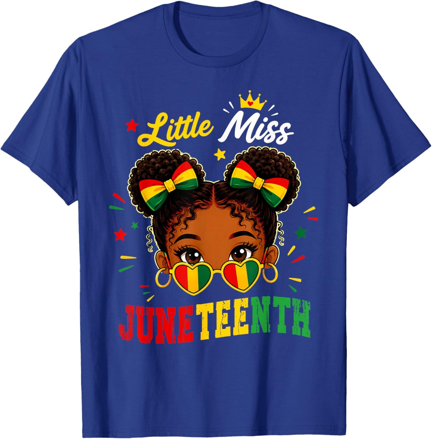 Miss Juneteenth Shirts Girls African American Afro Girl T-Shirt - T-Shirt | Royal