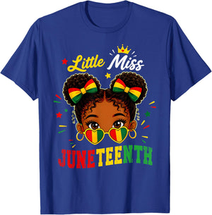 Miss Juneteenth Shirts Girls African American Afro Girl T-Shirt - T-Shirt | Royal