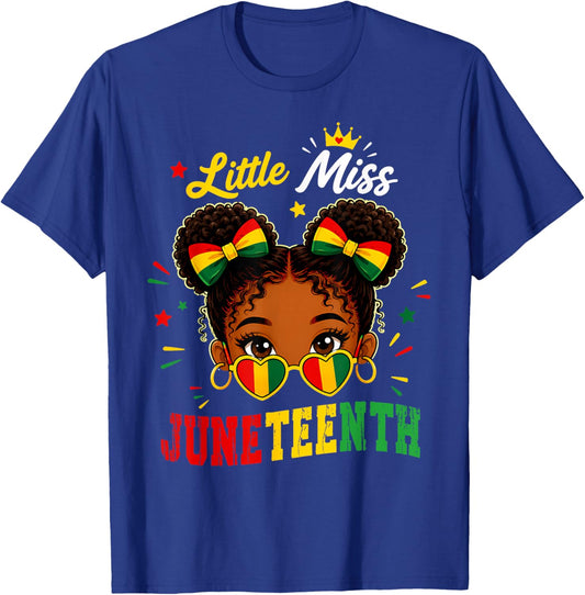 Miss Juneteenth Shirts Girls African American Afro Girl T-Shirt - T-Shirt | Royal