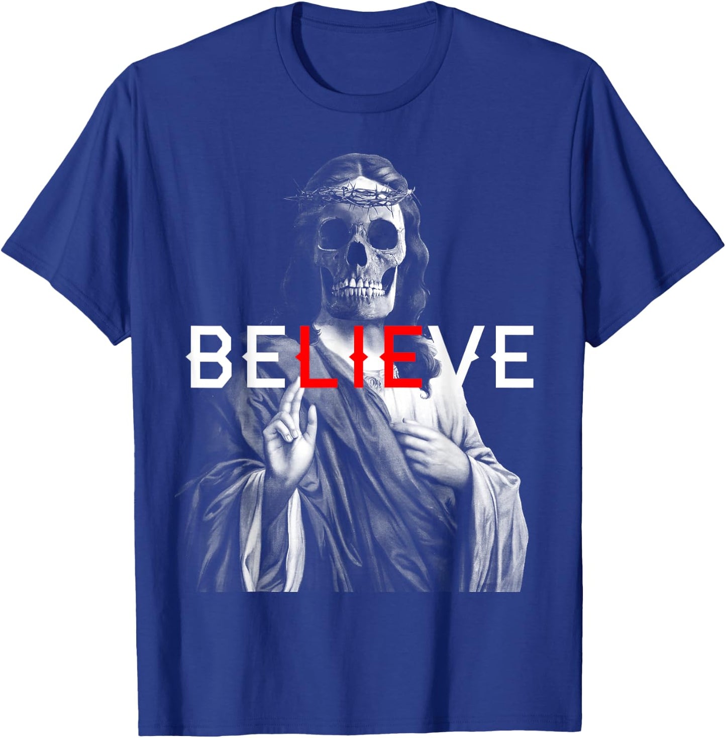 Blackcraft Antichrist Jesus Skull Believe Satan Atheist T-Shirt - T-Shirt | Royal