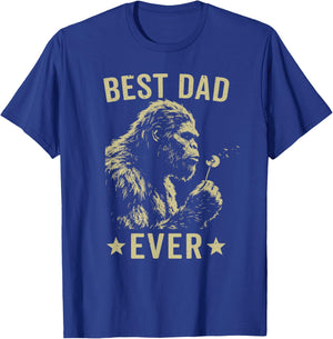 Retro Best Dad Ever Bigfoot Sasquatch Funny Father's Day T-Shirt - T-Shirt | Royal