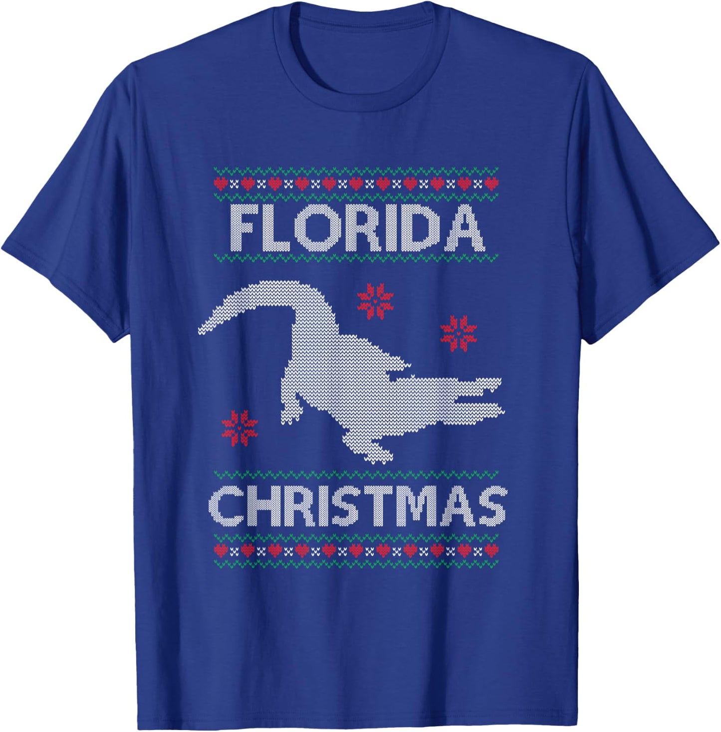 Funny Florida Christmas Holiday Ugly Sweater Style T-Shirt - T-Shirt | Royal