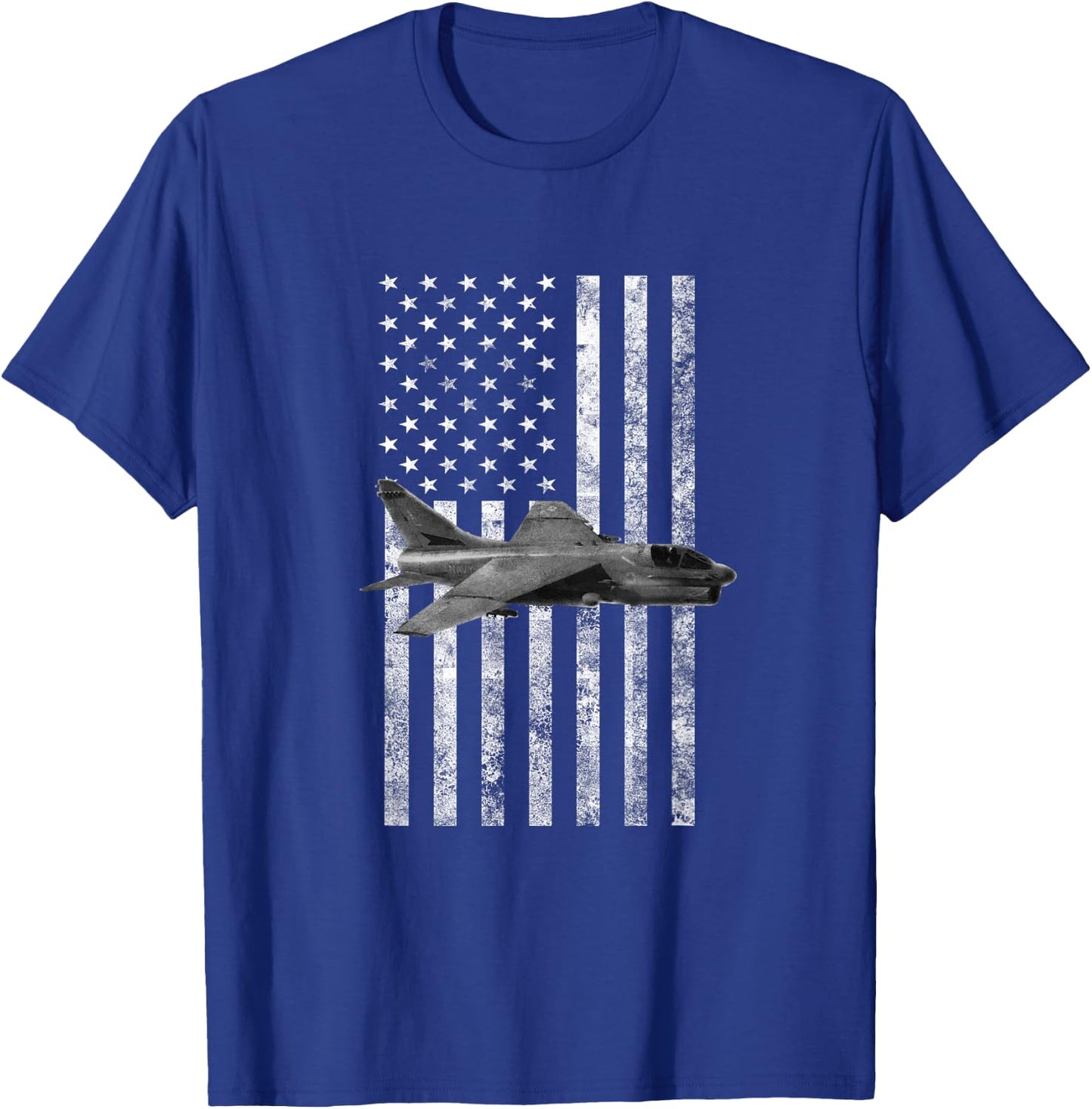A-7 Corsair II USA American Flag - Military T-Shirt - T-Shirt | Royal