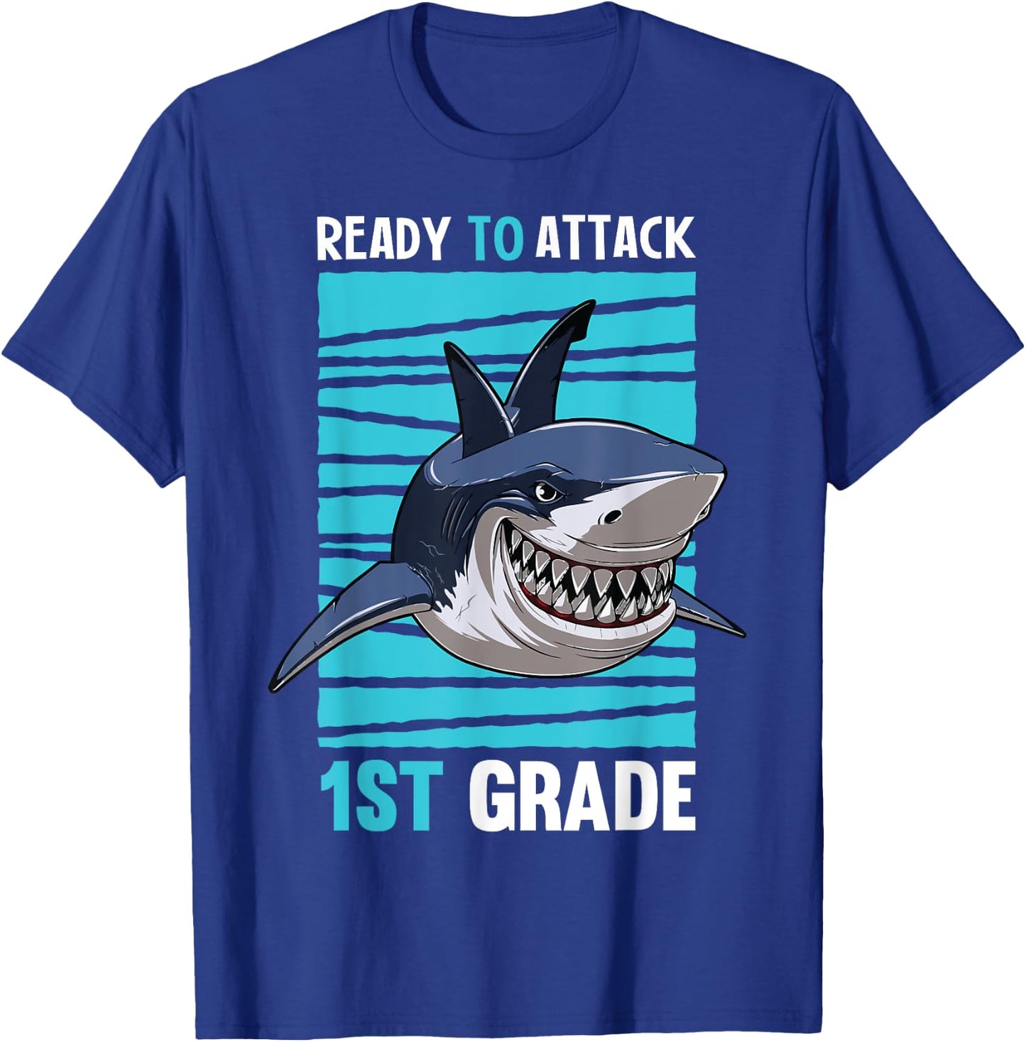 Kids Ready To Attack 1st Grade First Day of School T-Shirt - T-Shirt | Royal
