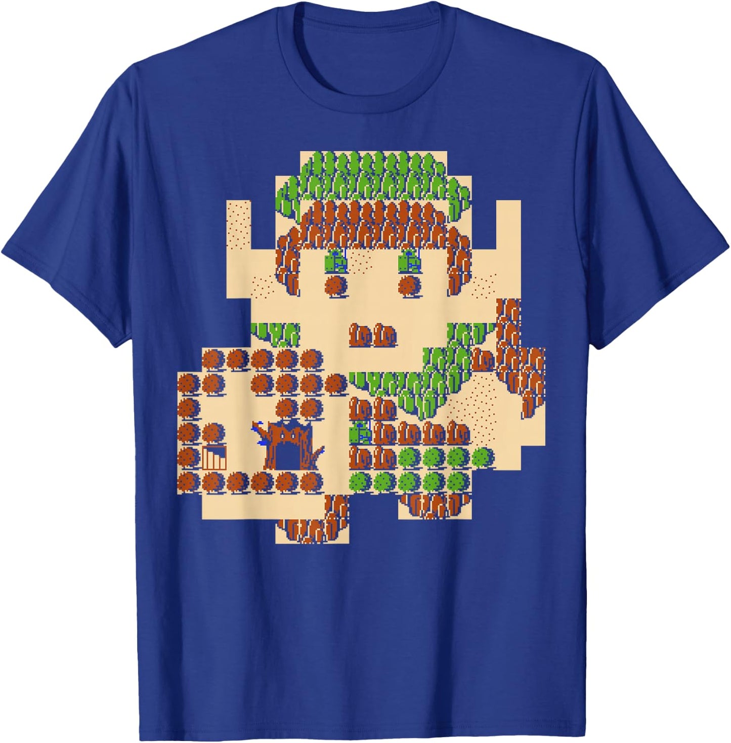 Nintendo Zelda Link Portrait 8-Bit Map Graphic T-Shirt - T-Shirt | Royal