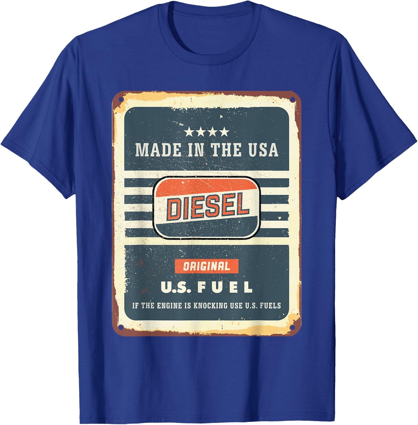 Vintage Diesel Fuel Sign Made in USA T-Shirt - T-Shirt | Royal