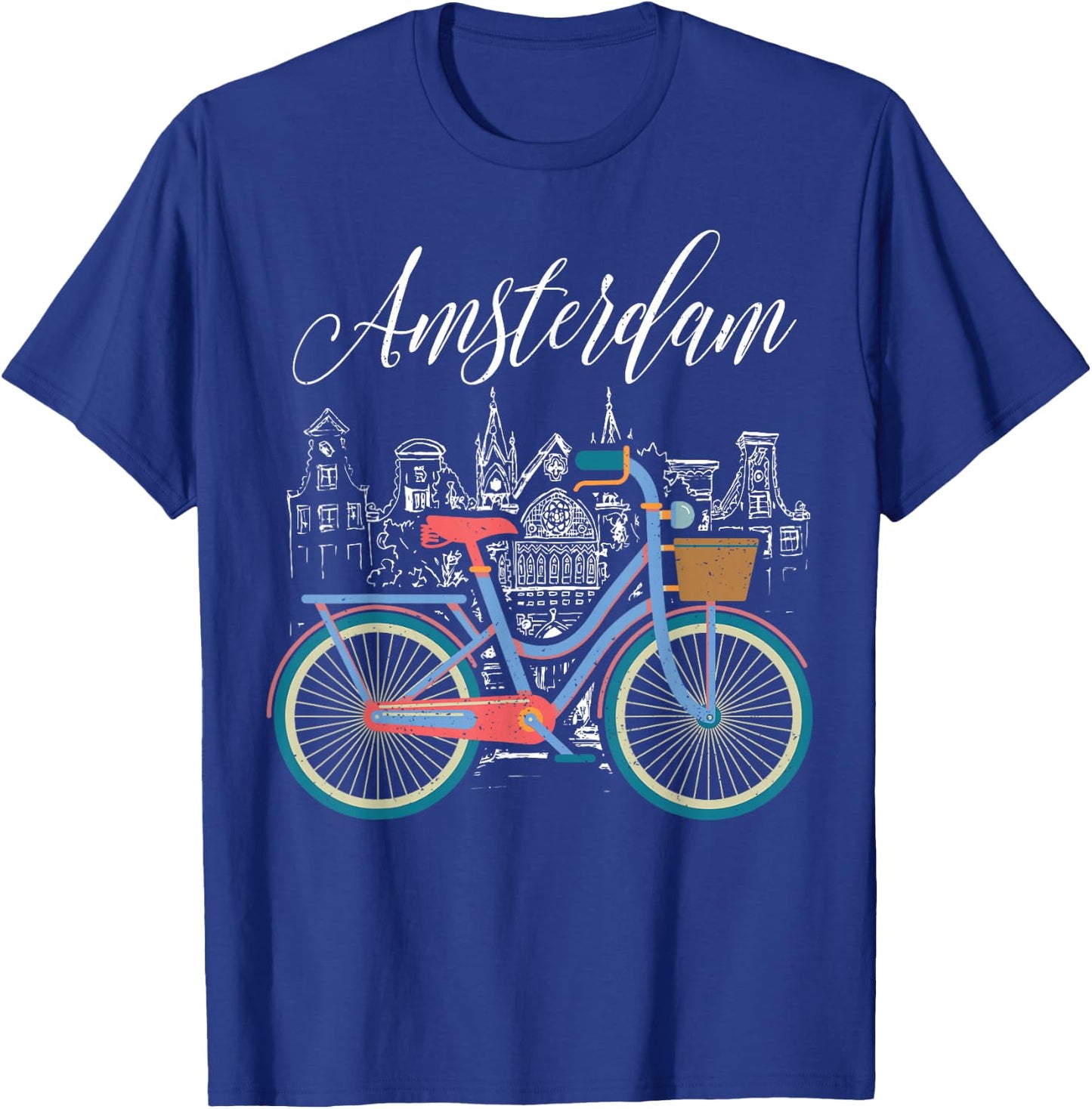 Love Cycling Luv Amsterdam Retro Bike Gift Design Idea T-Shirt - T-Shirt | Royal