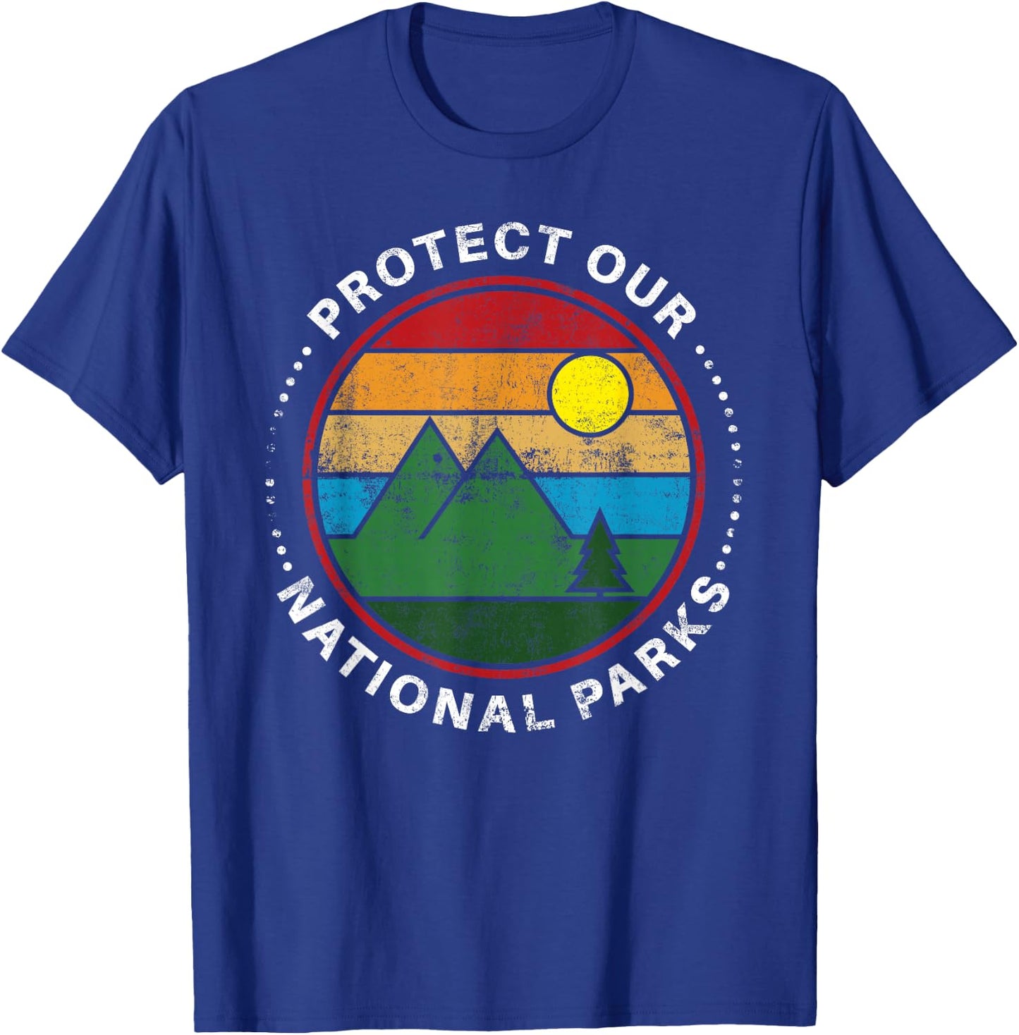 YeoYs National Parks Gifts - Protect Our National Parks - Nature Lover Black Short Sleeve - Small - - Modern Letter Print - Hiking, Outdoor - All Seasons T-Shirt - T-Shirt | Royal