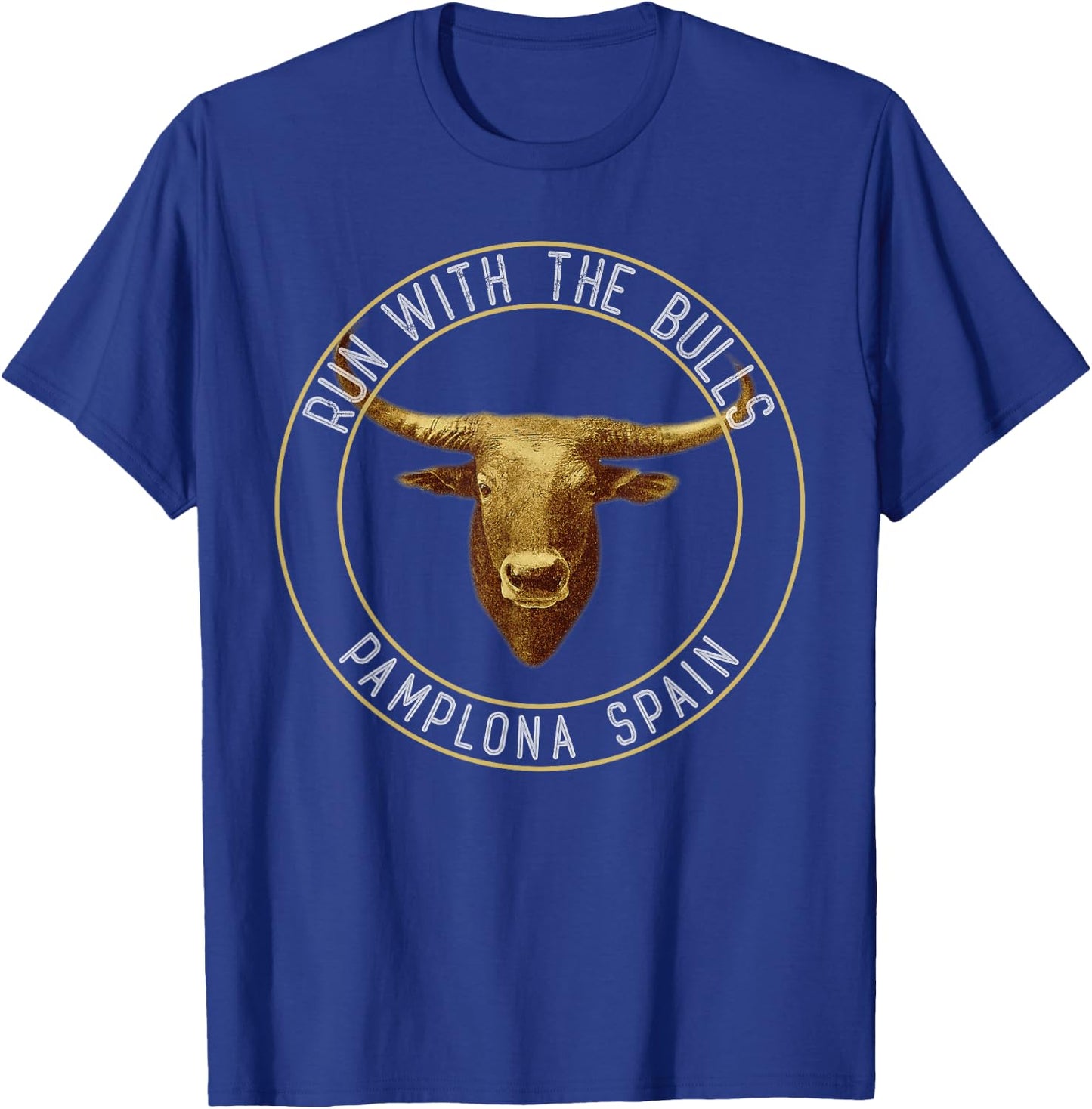 Run With The Bulls Pamplona T Shirt Spain Adventurers T-Shirt - T-Shirt | Royal