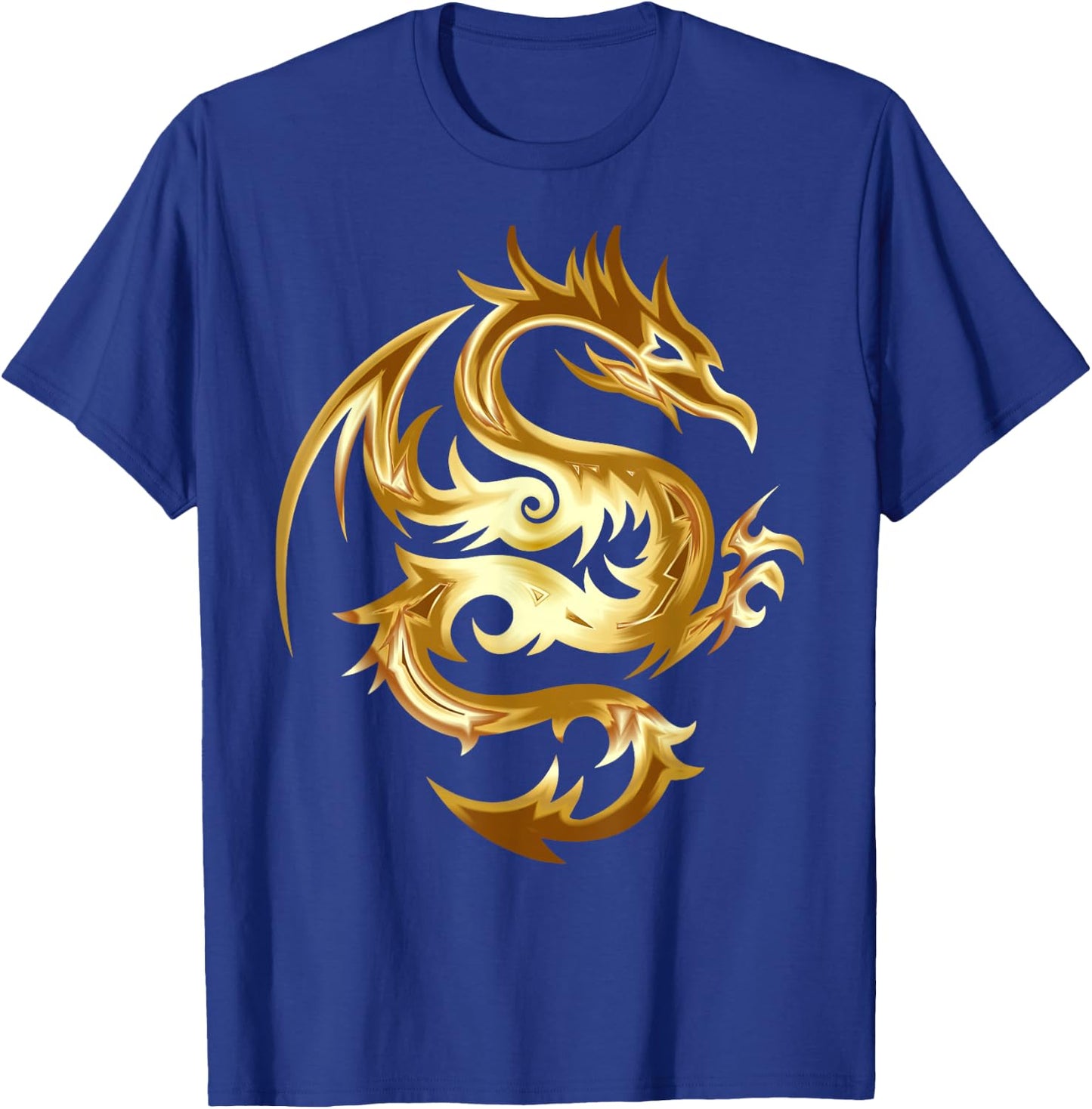 Shiny Gold Tribal Dragon Abstract Monster Shirt T-Shirt - T-Shirt | Royal
