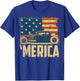 American Flag Hot Rod Custom Car Merica 4th of July T-Shirt - T-Shirt | Royal