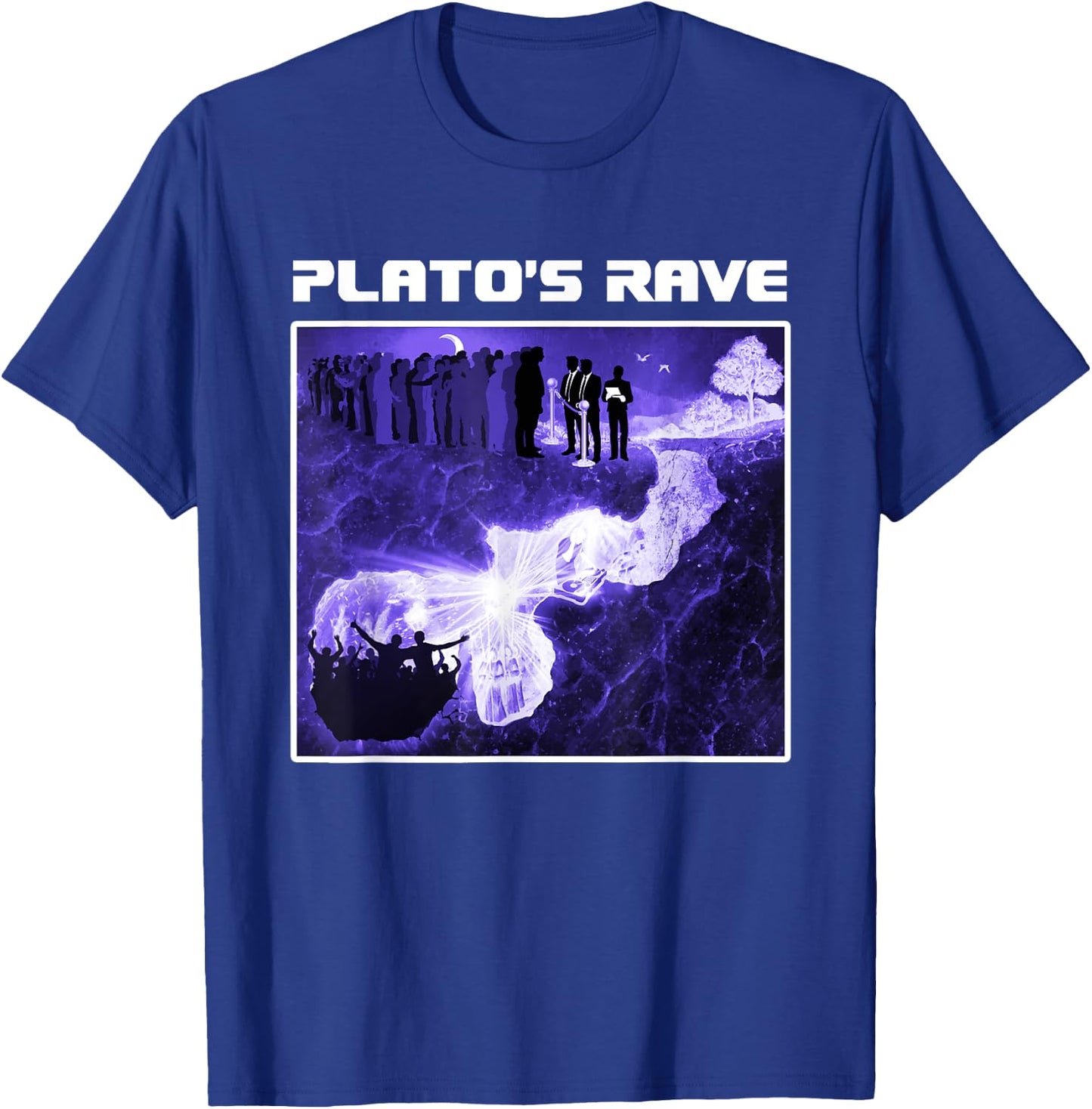 Plato's Rave - Cave Allegory - Funny Raver Philosopher T-Shirt - T-Shirt | Royal