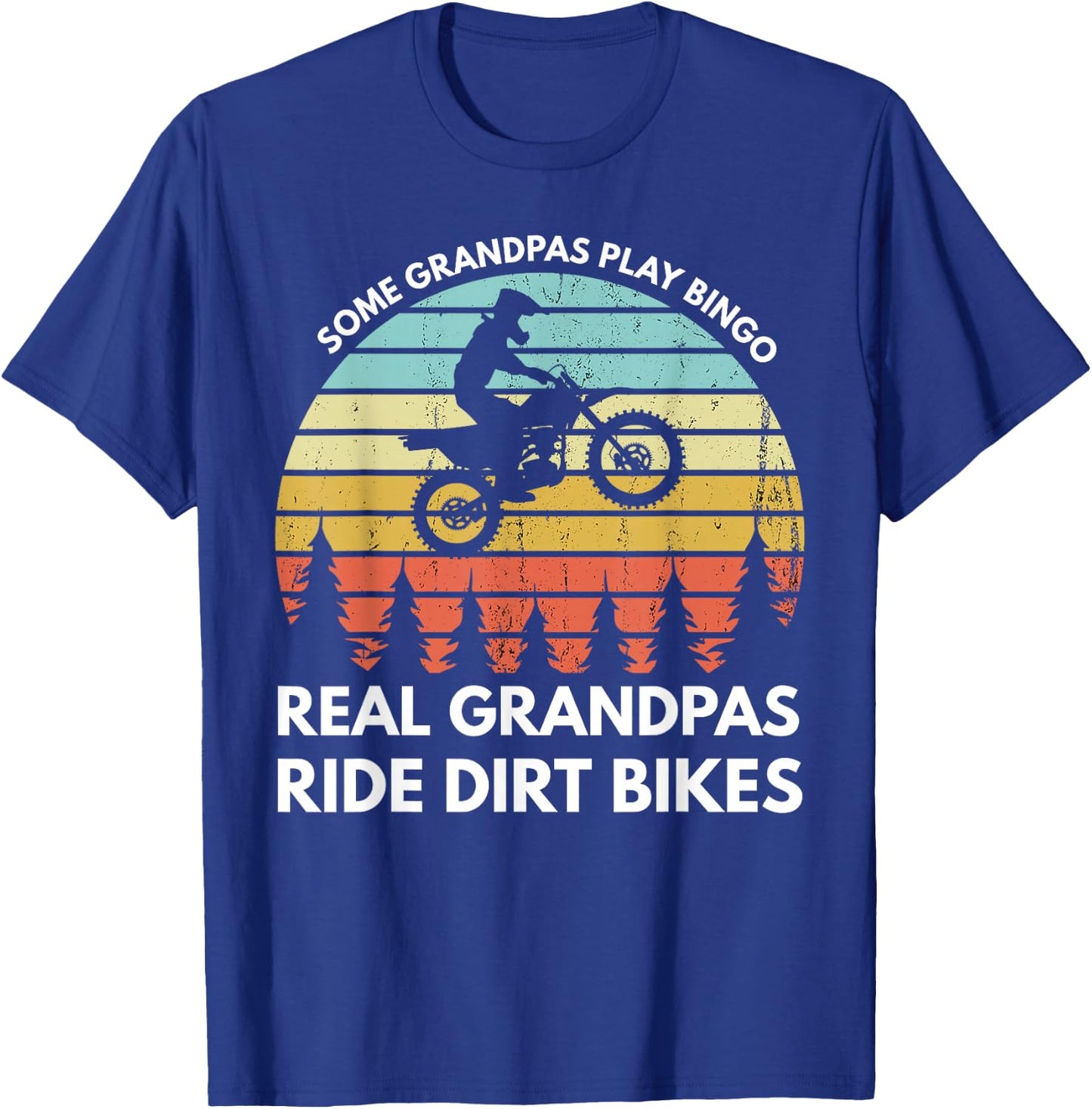 Funny Grandpa Motocross Dirt Bike Rider Motocross Braaap T-Shirt - T-Shirt | Royal