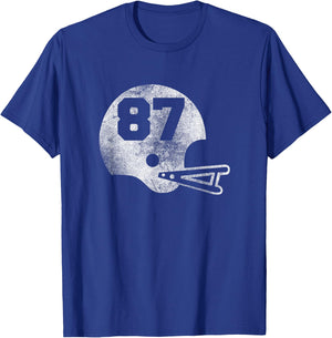 Vintage Football Jersey Number 87 Player Number T-Shirt - T-Shirt | Royal