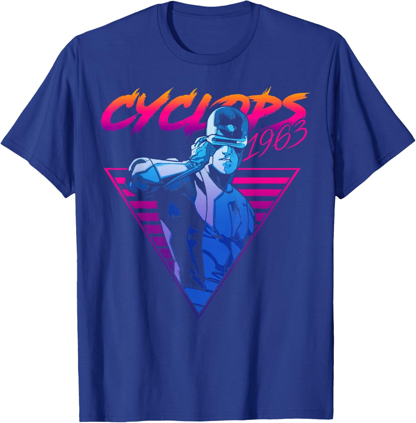 Marvel X-Men Cyclops Retro Neon Triangle Graphic T-Shirt - T-Shirt | Royal