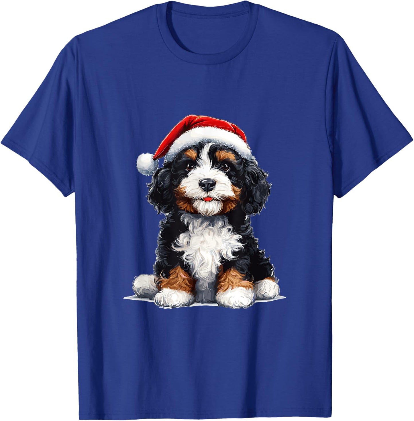 Cute Bernedoodle Dog Christmas Merry X-mas Graphic T-Shirt - T-Shirt | Royal
