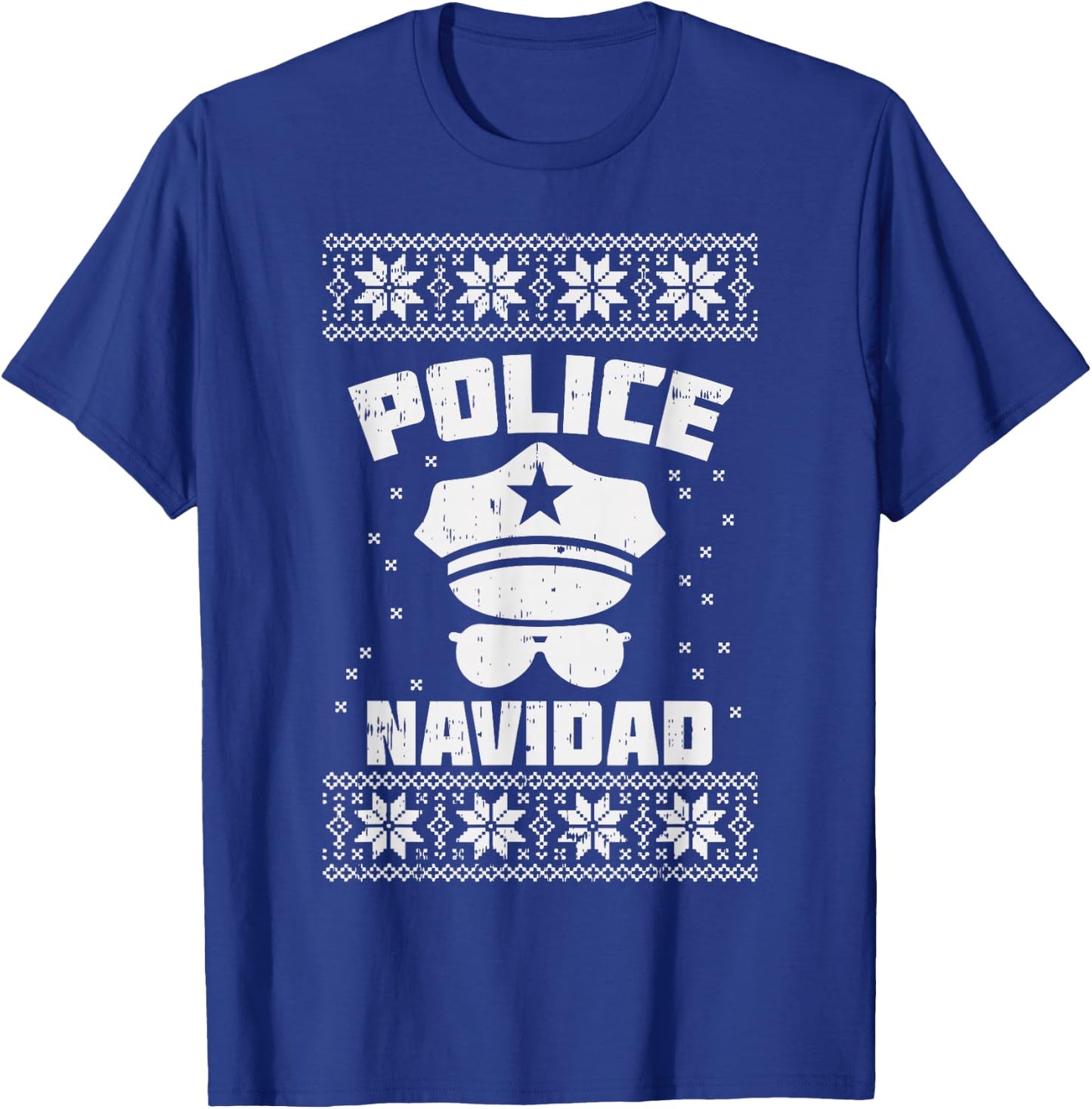 Police Navidad Shirt Christmas Cop Policeman Officer Gift T-Shirt - T-Shirt | Royal