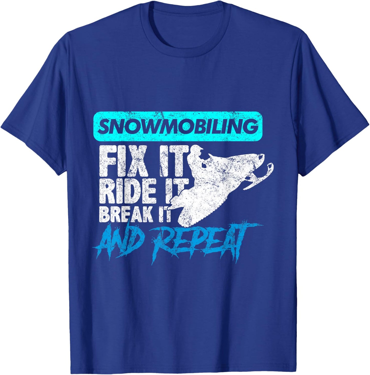 Vintage Snowmobile Snowmobiling Gear Fix It Ride It T-Shirt - T-Shirt | Royal