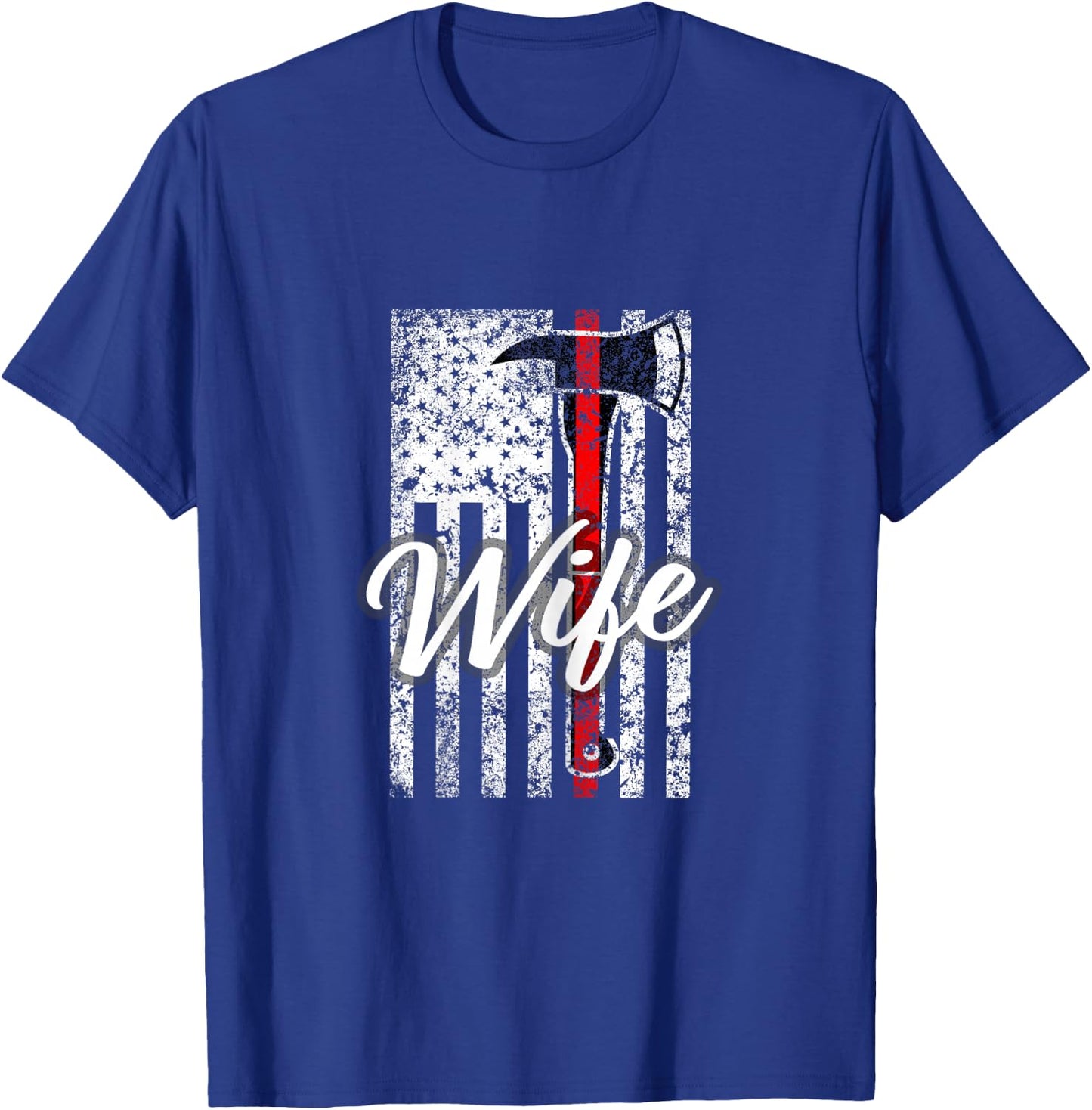 Firefighter Wife Gift Fire Wife Spouse Support Thin Red T-Shirt - T-Shirt | Royal
