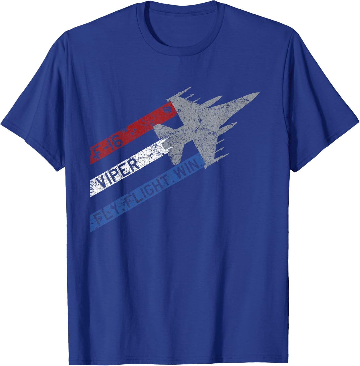 F-16 "Viper" Jet Fighter Airplane Fly Fight Win T-Shirt - T-Shirt | Royal