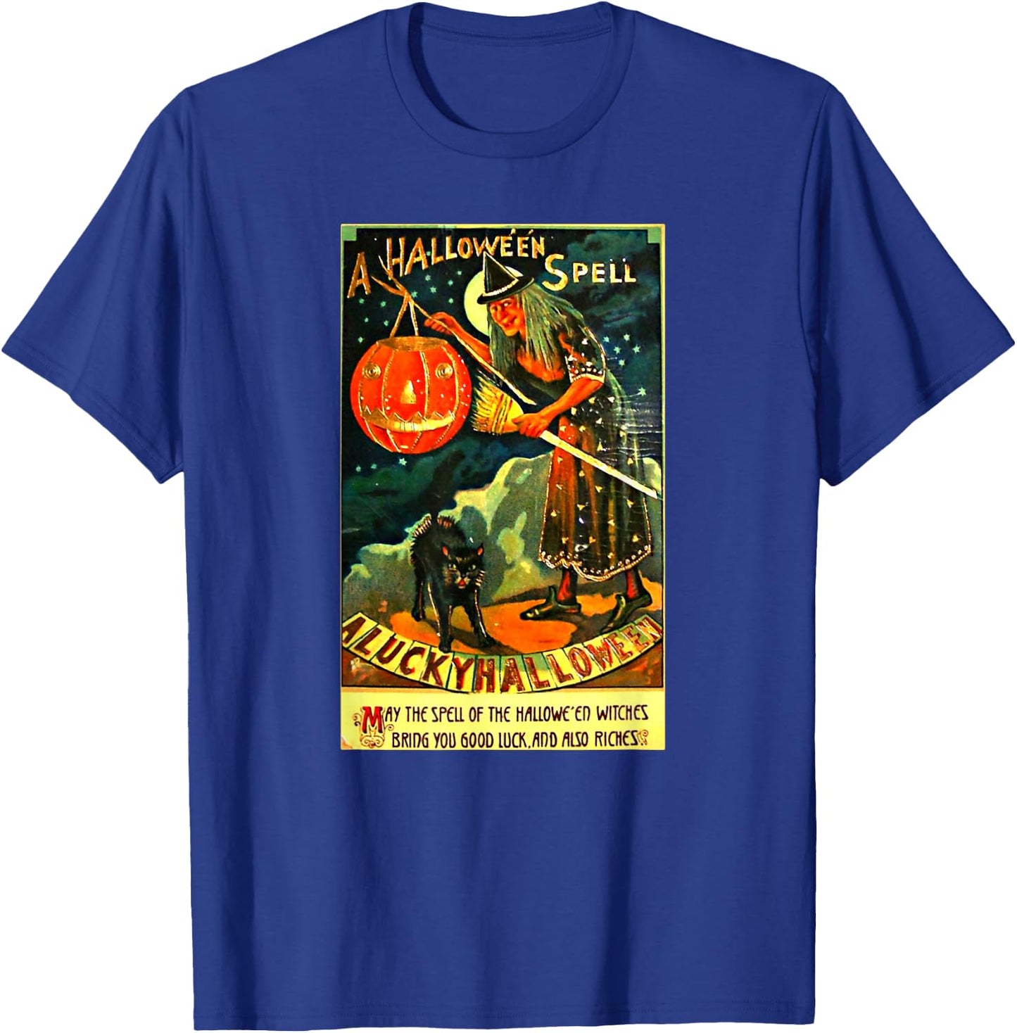 Vintage Halloween Spell Witch Monster Halloween Party T-Shirt - T-Shirt | Royal