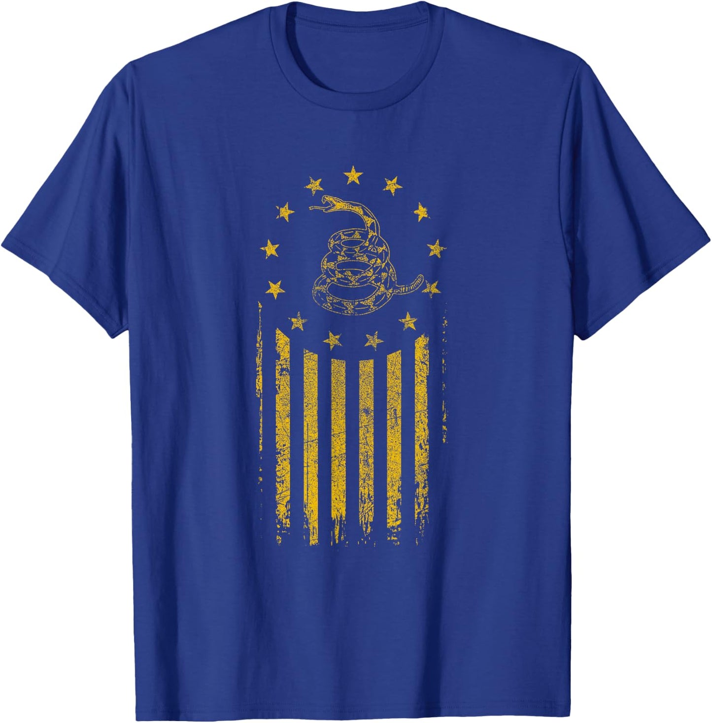 Gadsden Flag Snake - Betsy Ross Flag, 13 Colonies Vintage T-Shirt - T-Shirt | Royal