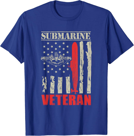 US Military Submarine Gift A Veteran Submariner T-Shirt - T-Shirt | Royal