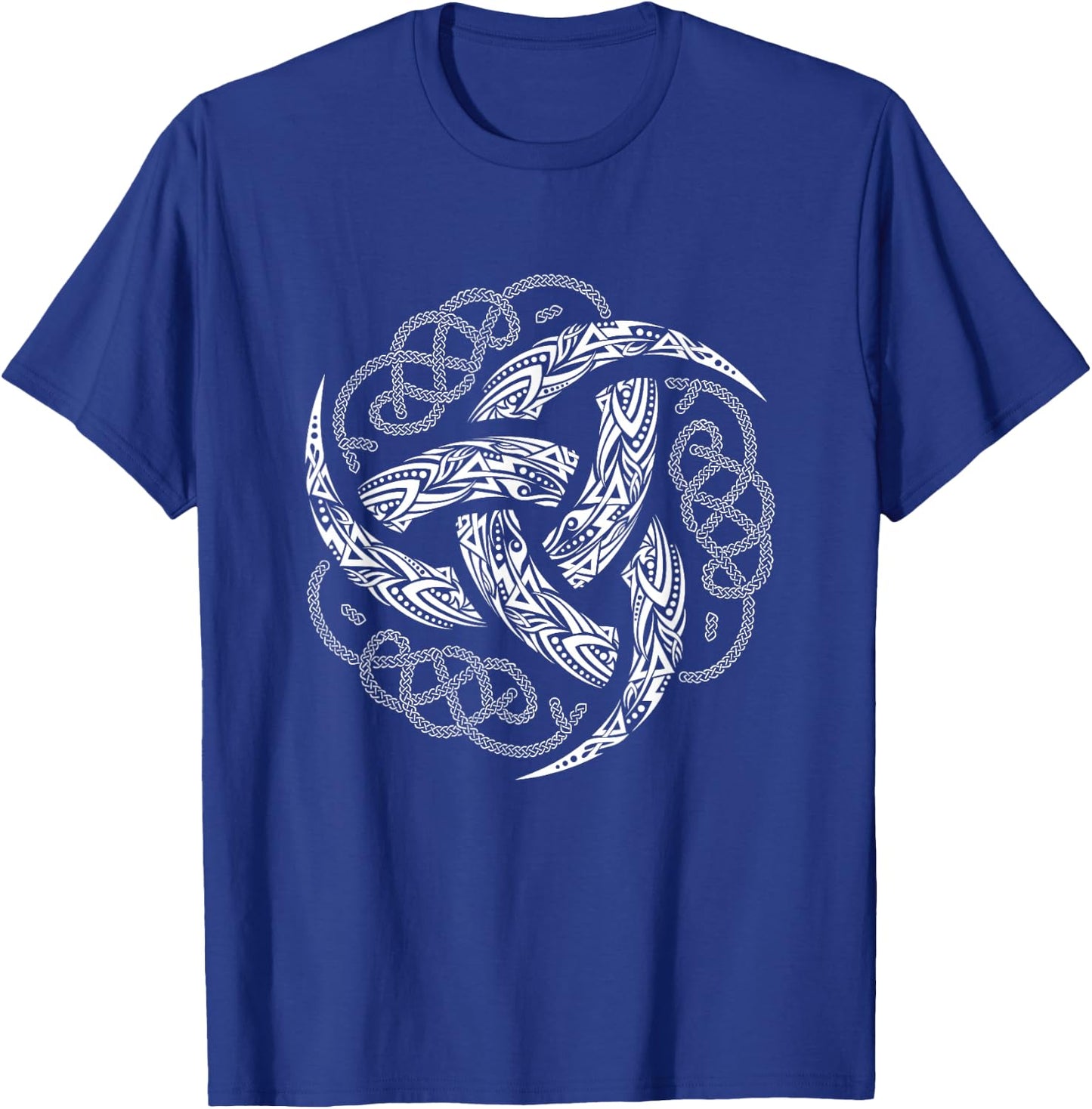 Viking Celtic Knotwork Triple Horn of Odin T-Shirt - T-Shirt | Royal