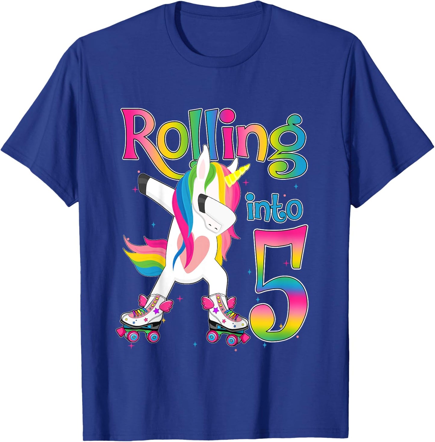 Rolling Into 5 years Let's Roll I'm Turning 5 Roller Skate T-Shirt - T-Shirt | Royal