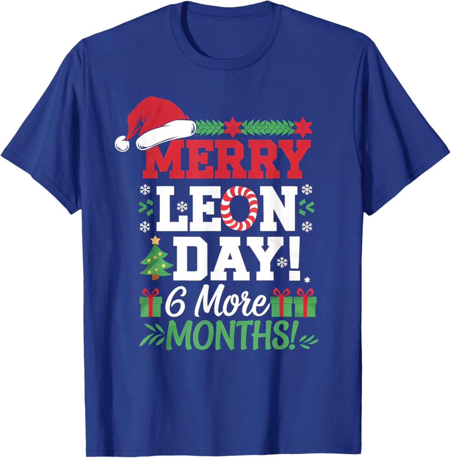Merry Leon Day Noel Backwards Funny Christmas Countdown T-Shirt - T-Shirt | Royal