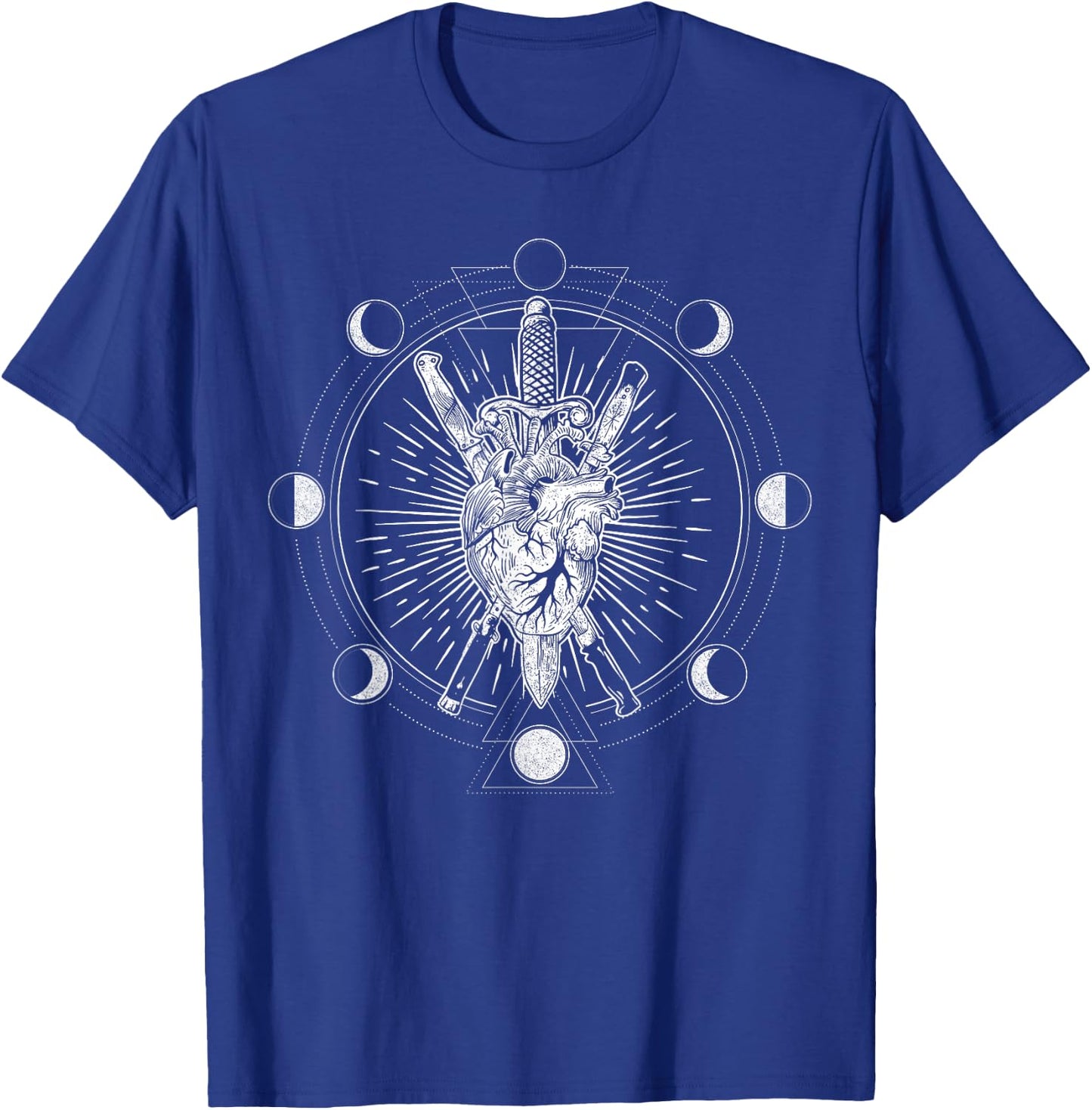 Moon Phase Heart Knife - Blackcraft Tarot T-Shirt - T-Shirt | Royal