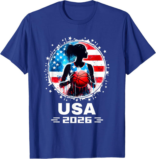 Women Basketball Team 2026 Basketball 2026 USA Team 2026 T-Shirt - T-Shirt | Royal