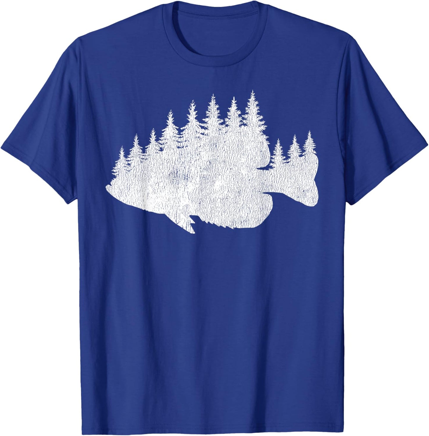 Crappie Fishing - Forest Treeline Panfish Fisherman T-Shirt - T-Shirt | Royal