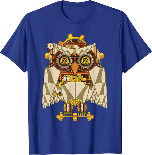 Steampunk Mechanical Owl Gear Cogs Clockwork Shirt T-Shirt - T-Shirt | Royal