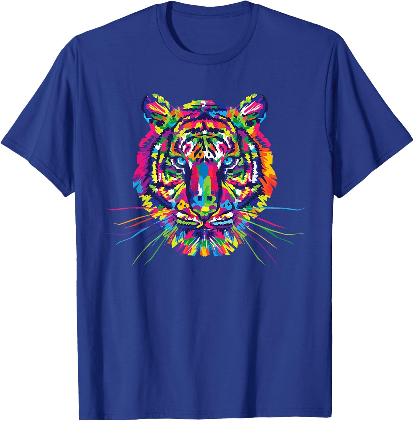 Psychedelic Trippy Rainbow Tiger Head Shirt T-Shirt - T-Shirt | Royal