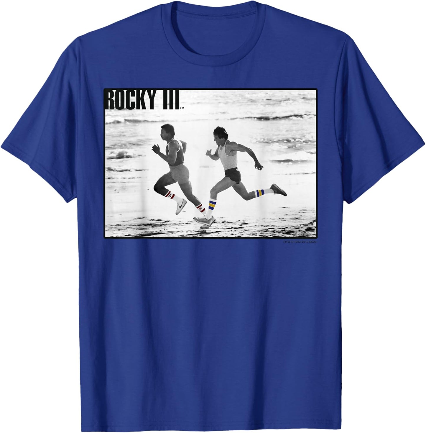 Rocky 3 Apollo Creed Racing Rocky On The Beach Poster T-Shirt - T-Shirt | Royal