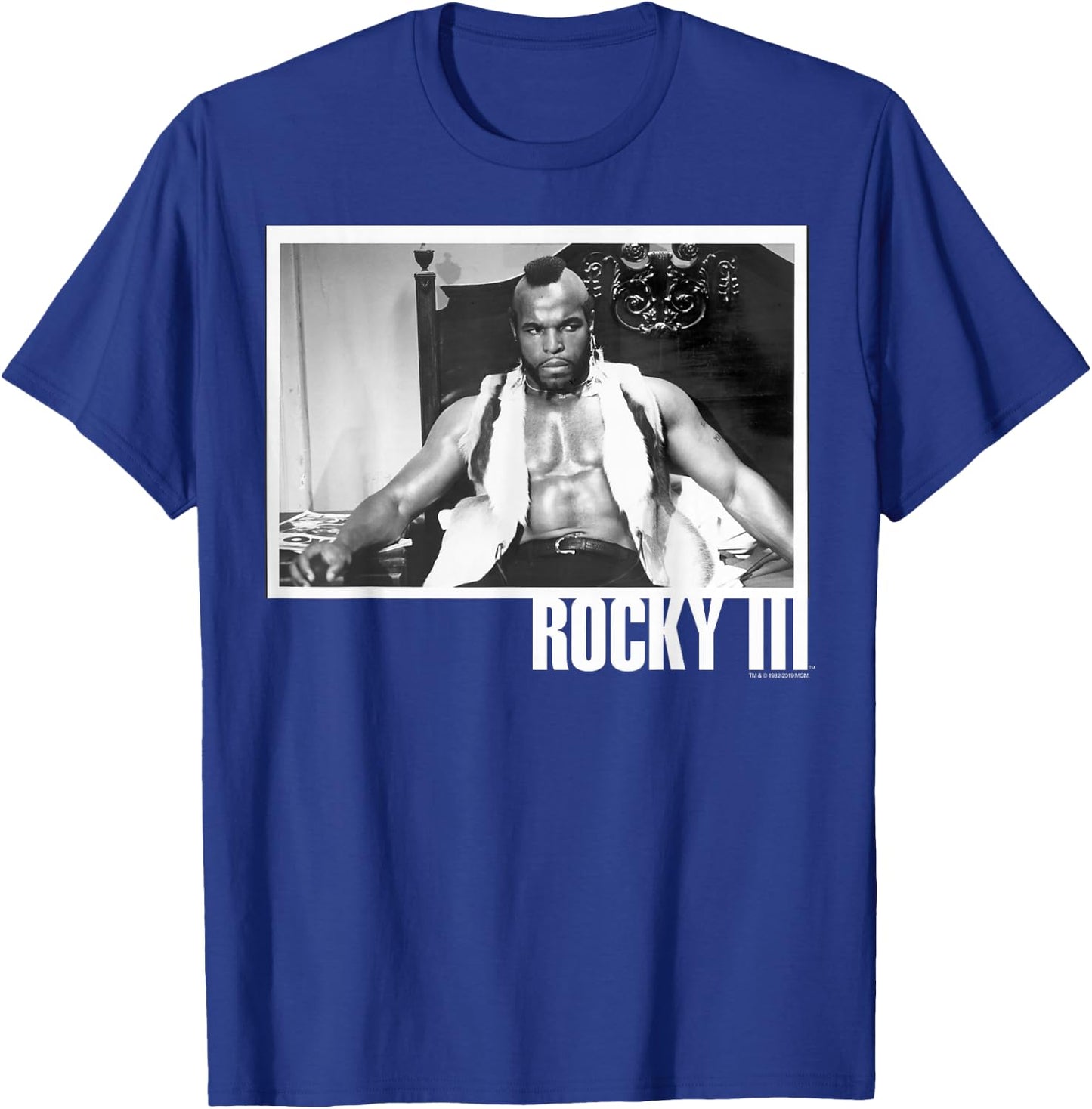 Rocky 3 Clubber Lang Black And White Photograph T-Shirt - T-Shirt | Royal