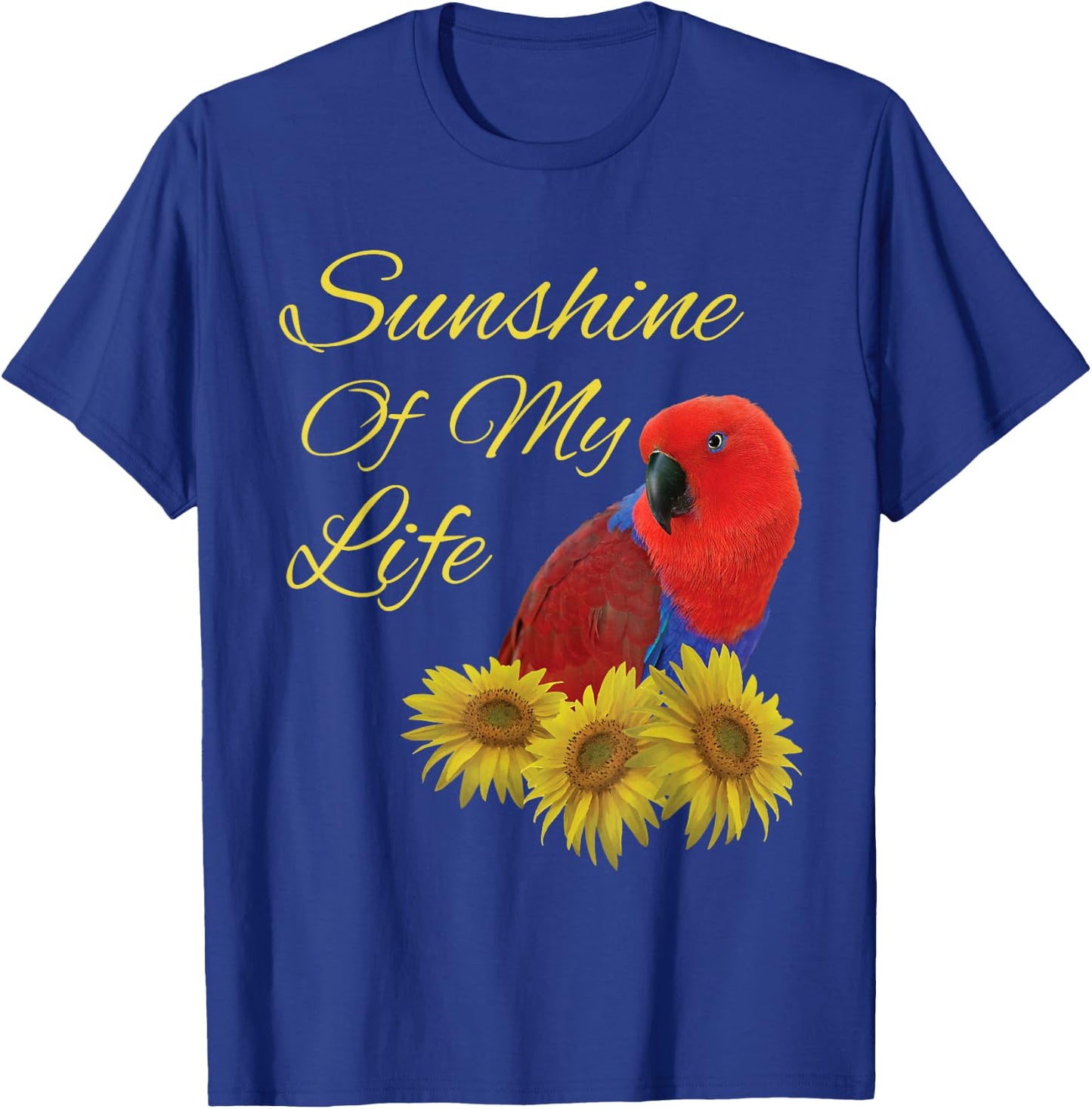 Eclectus Parrot, Female, Sunshine Sunflower T-Shirt - T-Shirt | Royal
