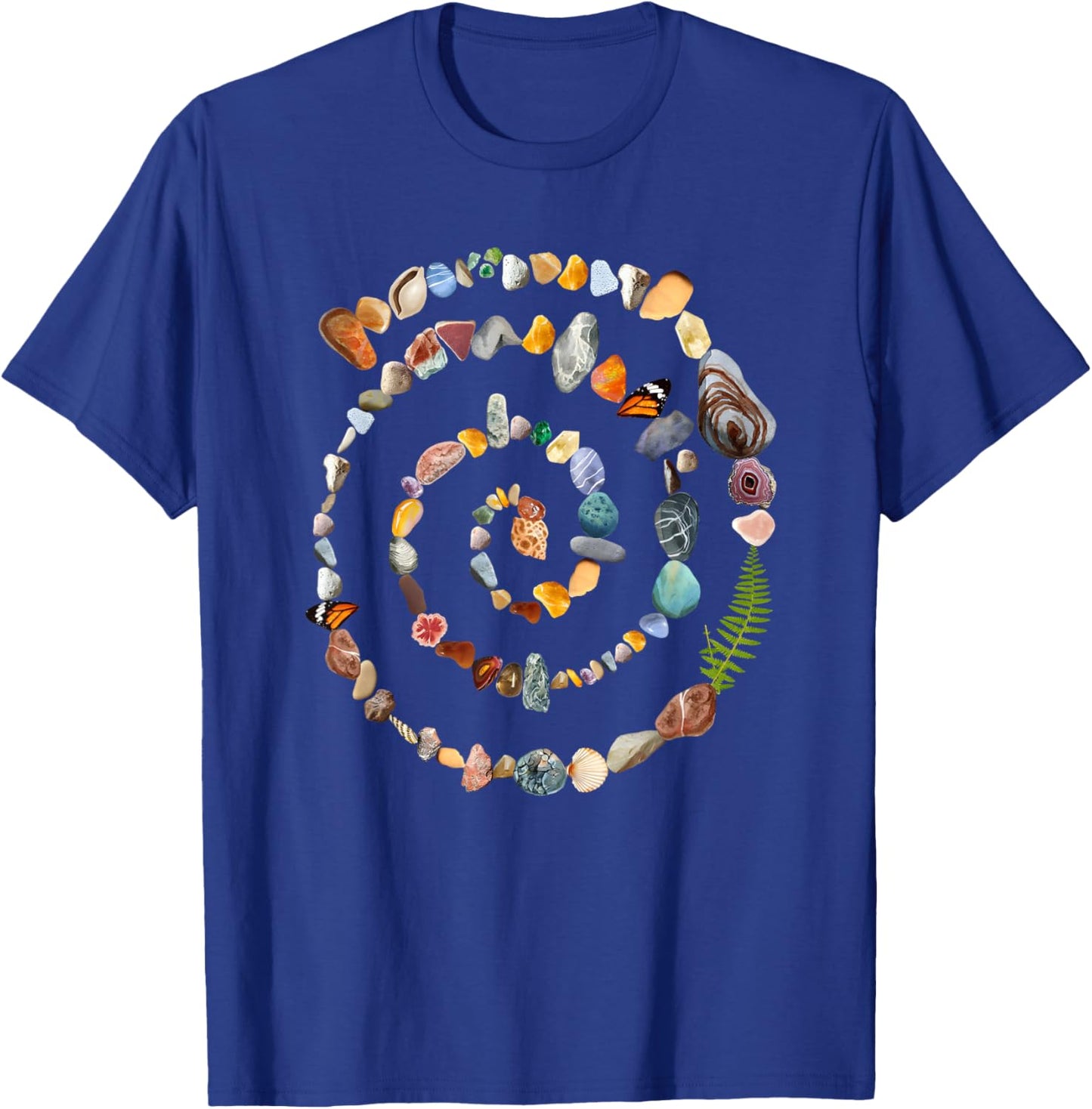Nature Spiral 90s Ocean Stones Gems Coastal Naturecore T-Shirt - T-Shirt | Royal