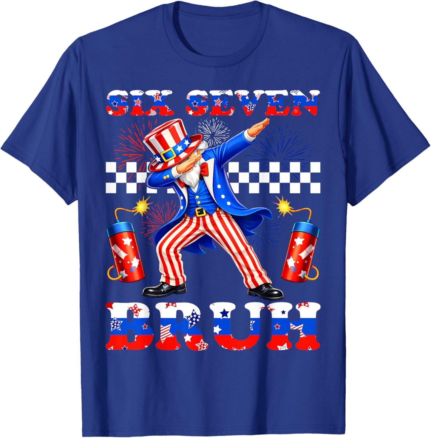 4th of July Six Seven Bruh Uncle Sam Dabbing 67 Meme Kids T-Shirt - T-Shirt | Royal