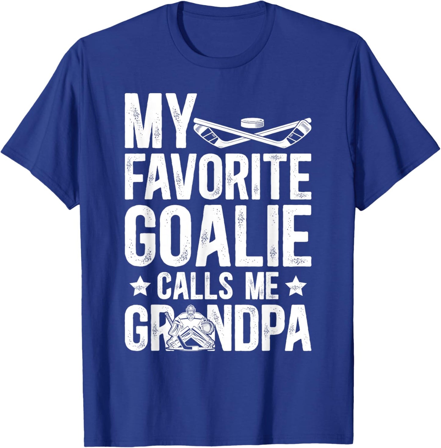 Proud Ice Hockey Goalie Grandpa Of A Hockey Keeper Grandpa T-Shirt - T-Shirt | Royal