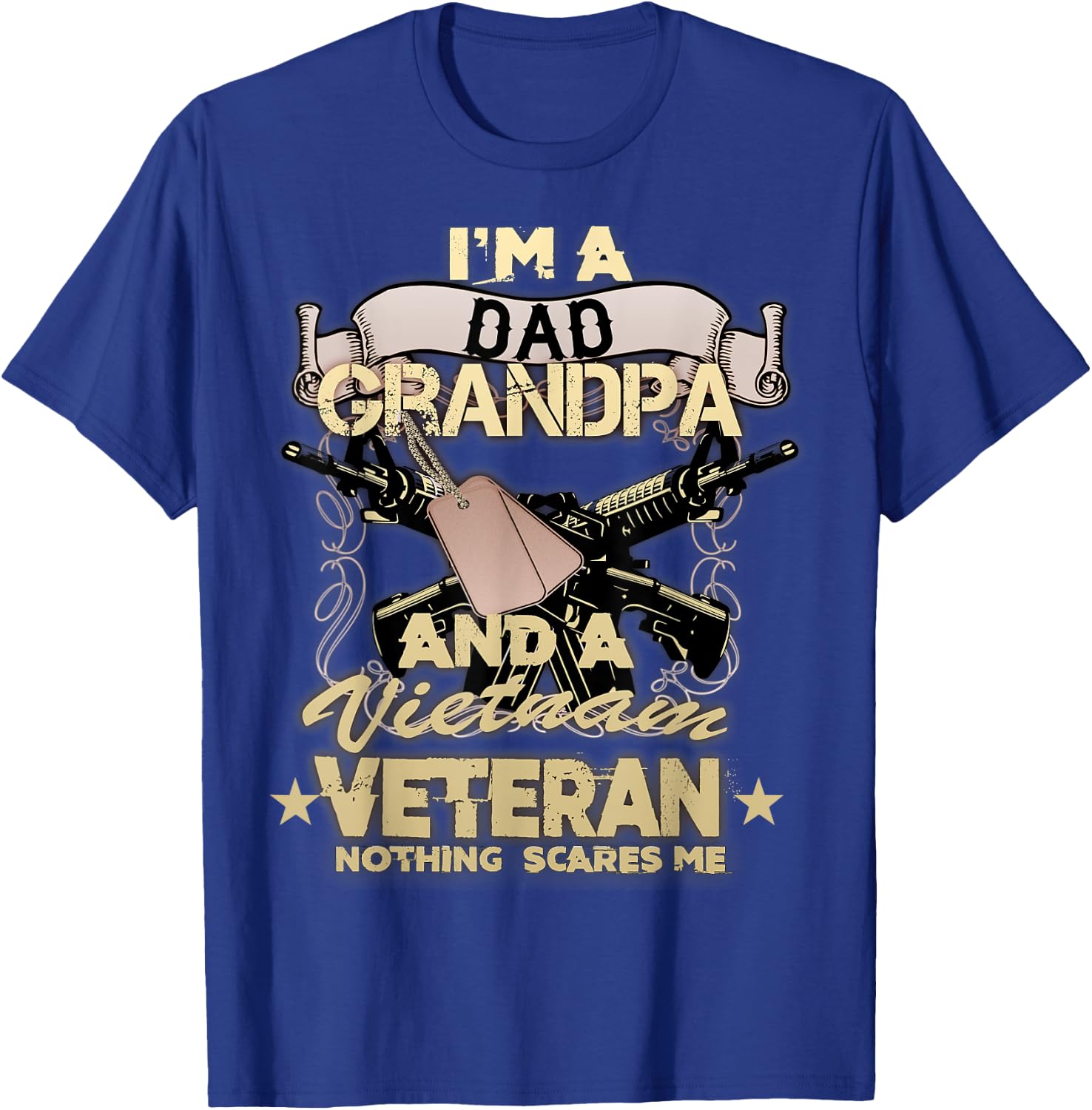 Vietnam War Veteran U.S. Army Retired Soldier T-Shirt - T-Shirt | Royal