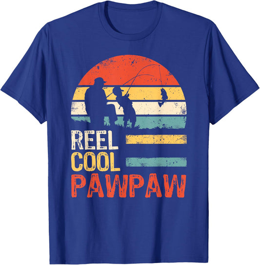 Father's Day Gifts - Fishing Reel Cool Pawpaw T-Shirt - T-Shirt | Royal