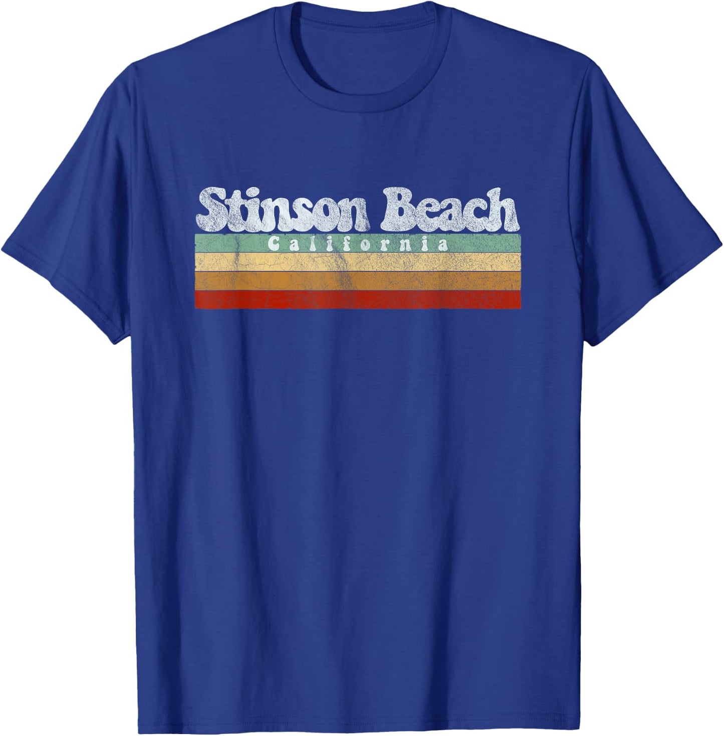 Vintage Retro 70s 80s Stinson Beach, CA Women Kids T-Shirt - T-Shirt | Royal