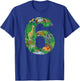 Safari Jungle Zoo animals Sixth Birthday number 6 T-Shirt - T-Shirt | Royal